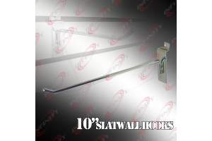 100 Pc Heavy duty steel 10'' Long Slatwall Hooks Shelf Hanger